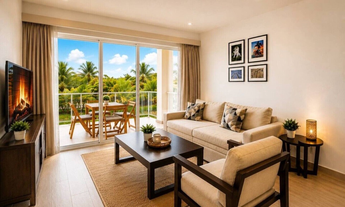 Bavaro Apartment | Spacious 2BR Cana Pearl Condo, King Bed, Pool & Golf Views