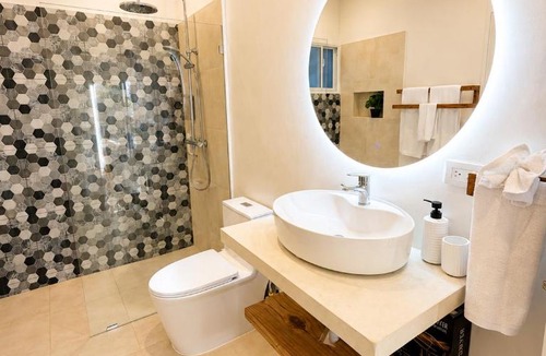 El Centro Apartment | Romantic Oasis Las Terrenas King Bed and Pool View