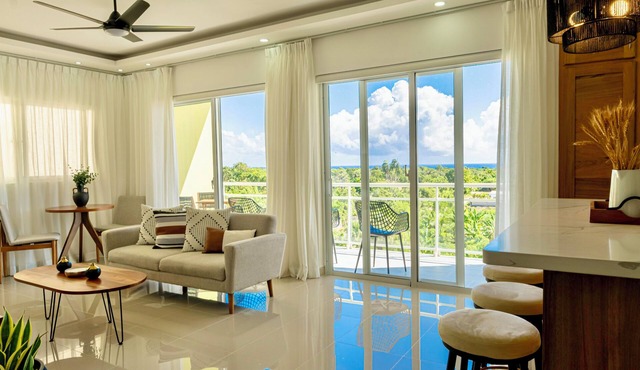 5 min to the beach! Pristine ocean view apartment - Gated community with parking in Puerto Plata