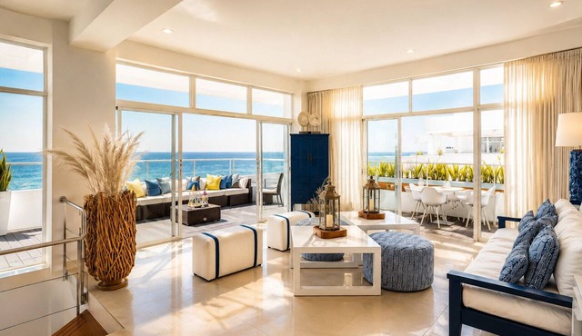 Luxury Oceanfront 3BR Duplex Penthouse Private Rooftop Jacuzzi