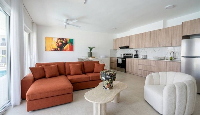 Modern 2-bedroom Apartment: Steps to Beach & PoolC comfort in Cabarete