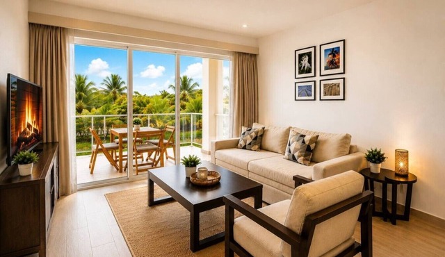 Spacious 2BR Cana Pearl Condo, King Bed, Pool & Golf Views in Punta Cana